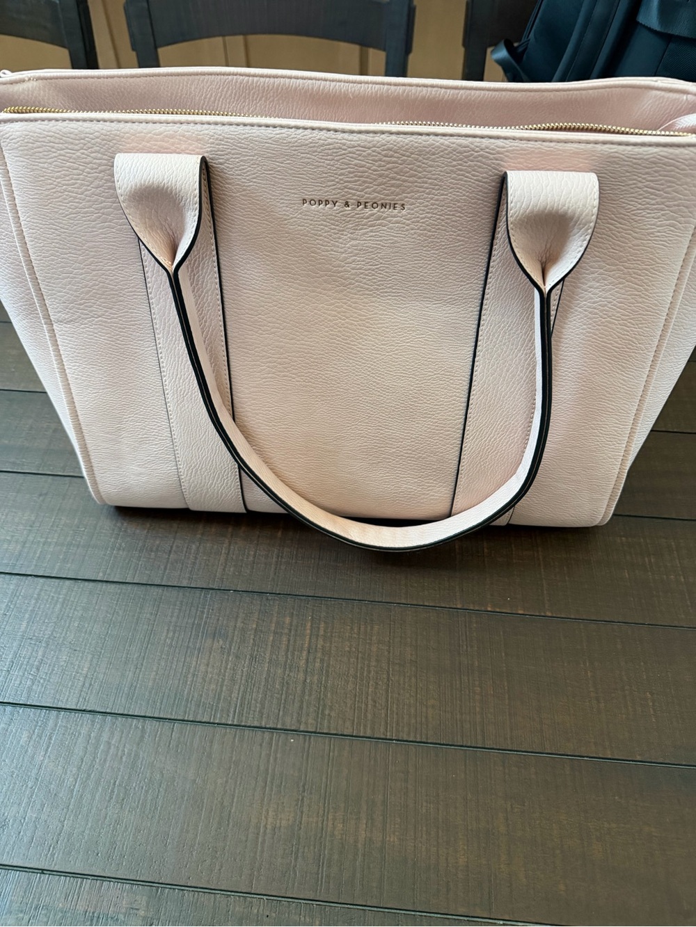 Poppy & Peonies Pale Blush Structured Tote